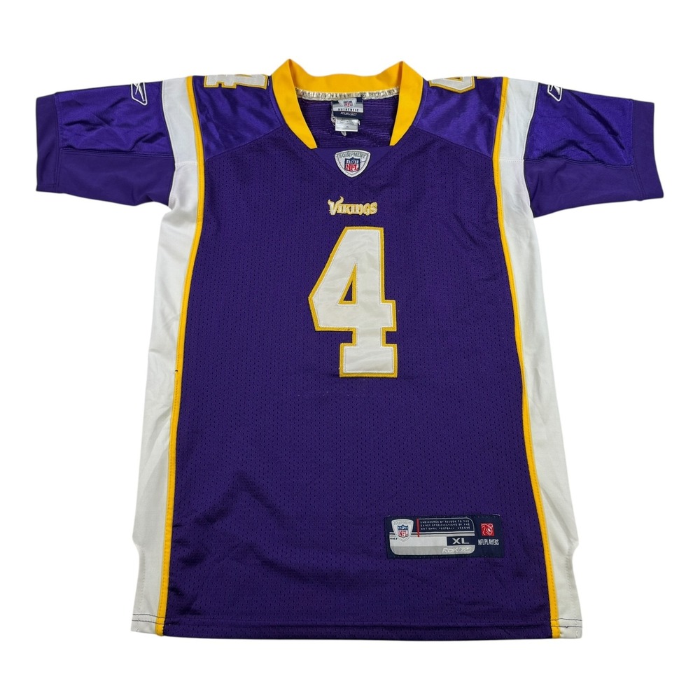 Minnesota Vikings Jersey Youth XL Purple NFL Football Brett Favre 4 Reebok Shirt